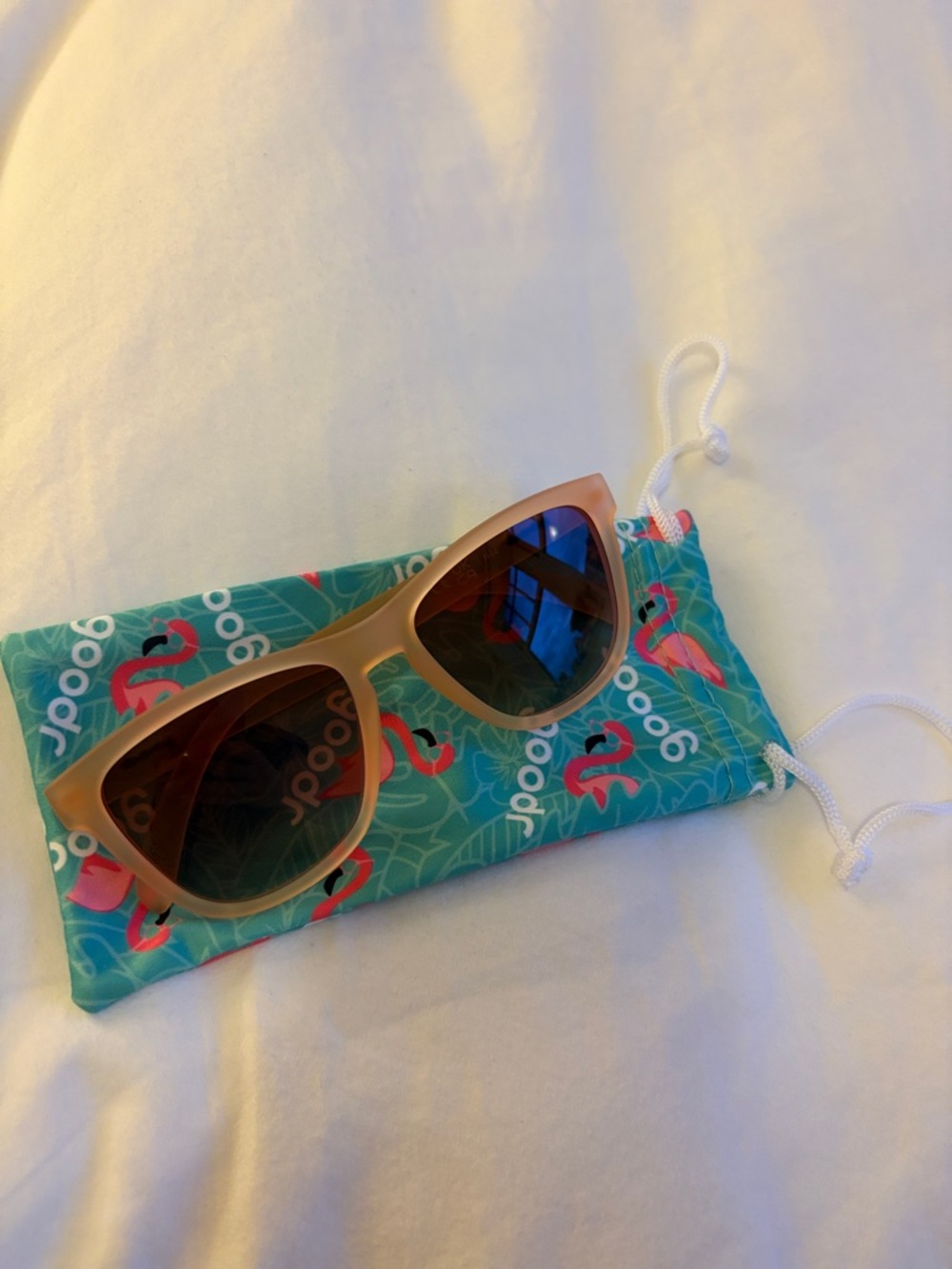 Goodr Neutral Beige Cat-Eye Sunglasses with Brown Lenses